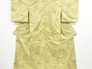 アンティーク　更紗に風景模様本場大島紬着物(染)